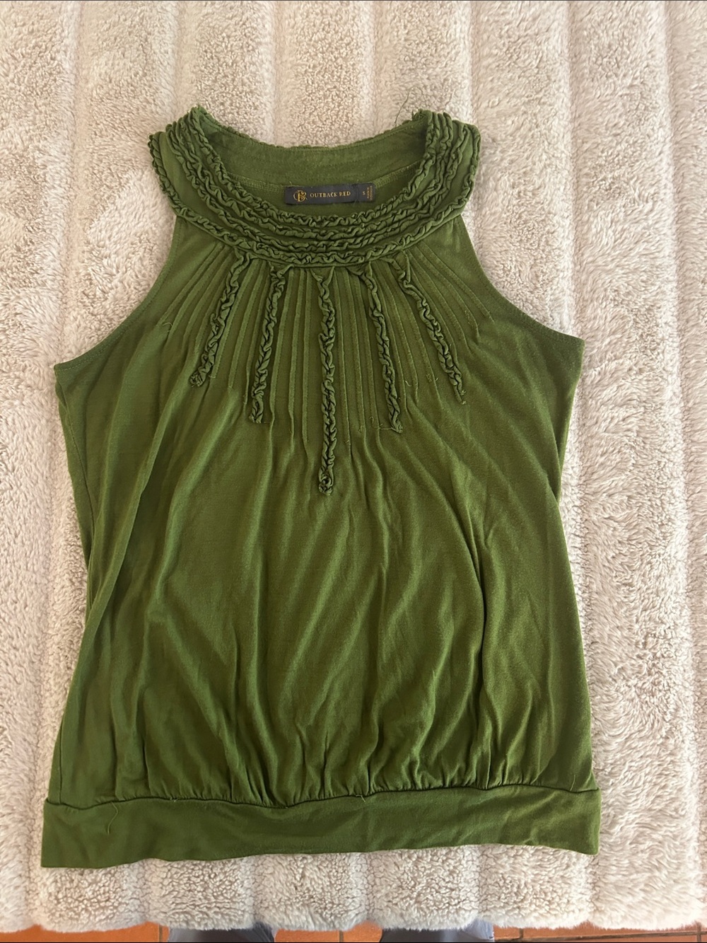Outback Red Olive Braided Yoke Tank Top